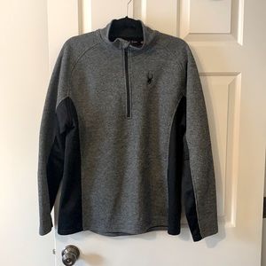 Gray and Black Spyder fleece pullover